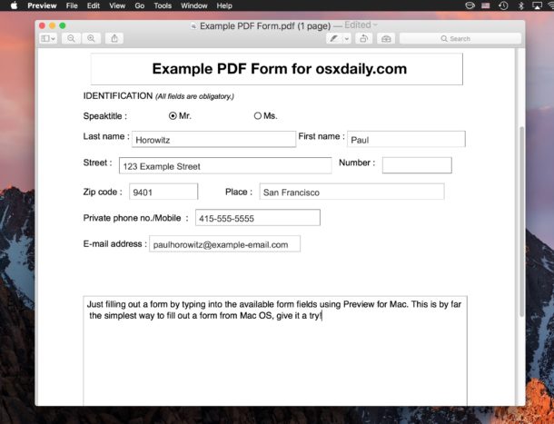 How to fill out PDF Forms on Mac