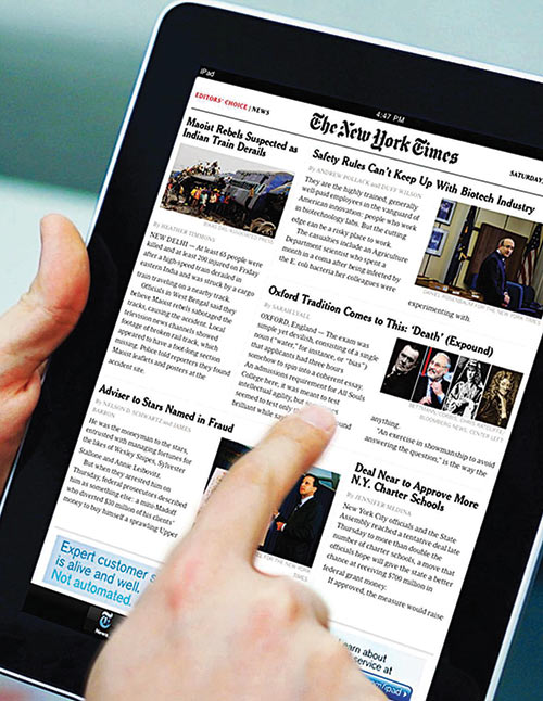 Газета The New York Times на iPad