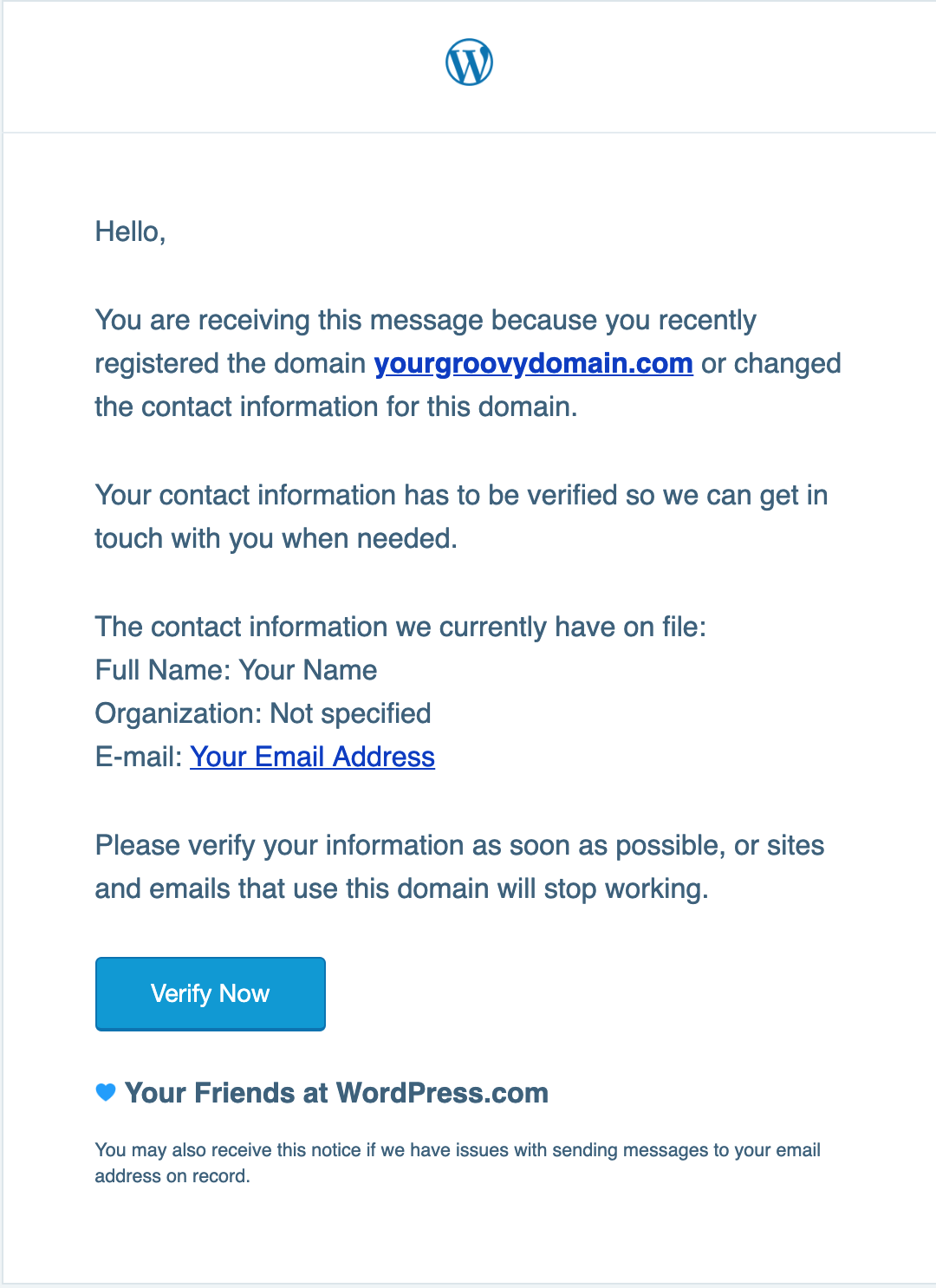 email verification wordpress